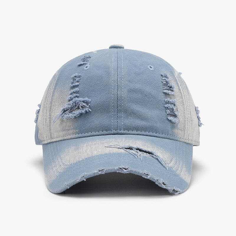 Distressed Cotton Cap - Adjustable Fit - Casual Style
