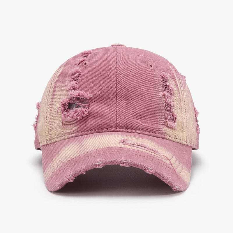 Distressed Cotton Cap - Adjustable Fit - Casual Style