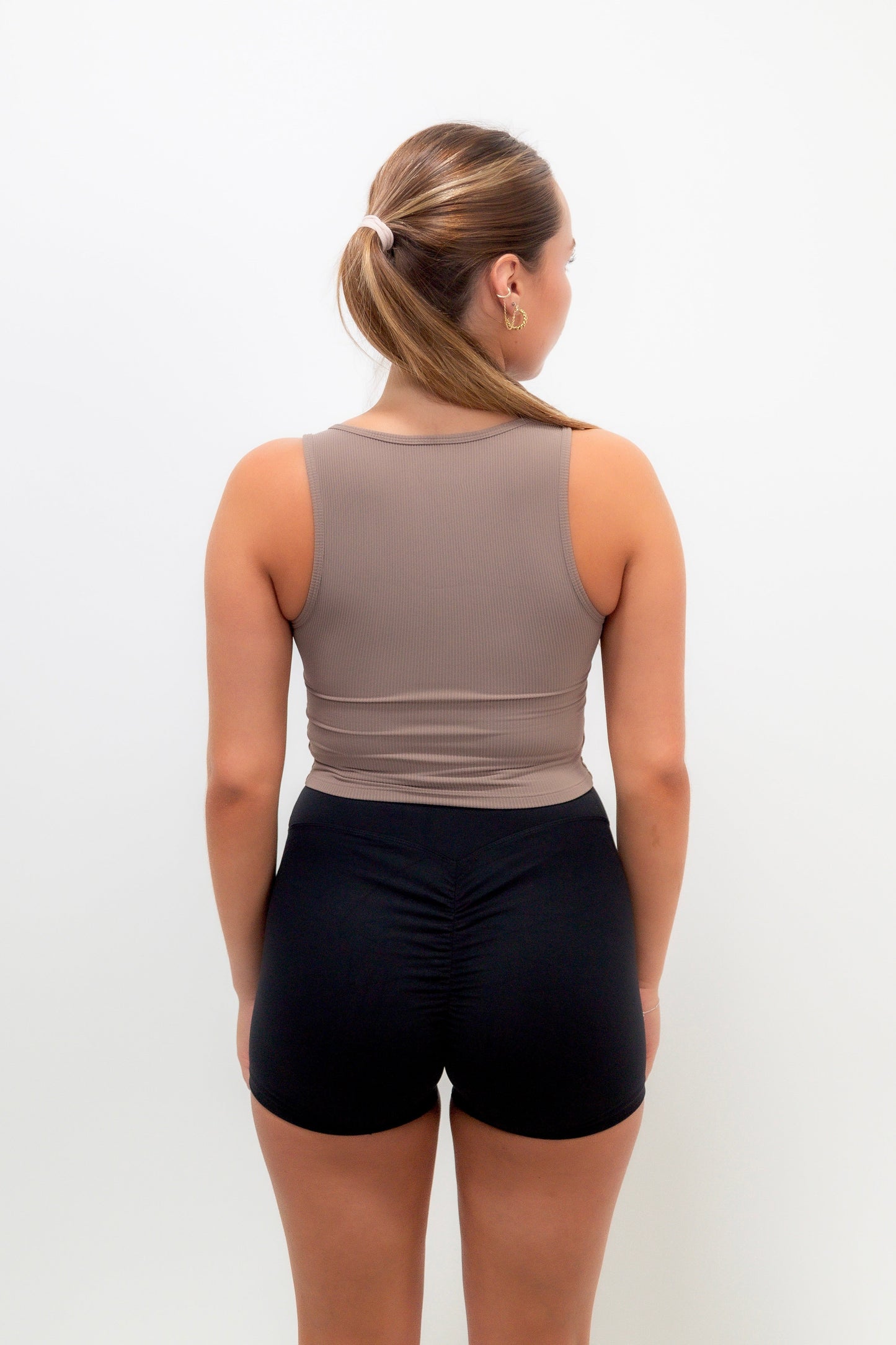 I Am Self Love Ribbed Quick-Dry Butter Taupe Tank