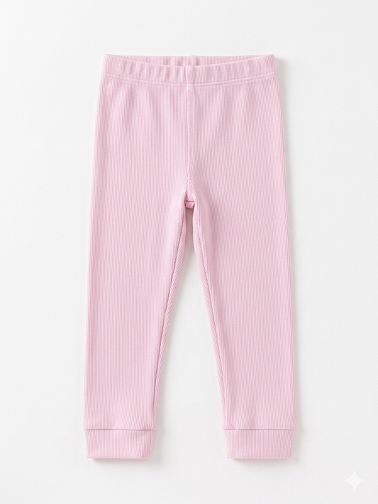 COZII - Roll Bottom Leggings, Baby Pink