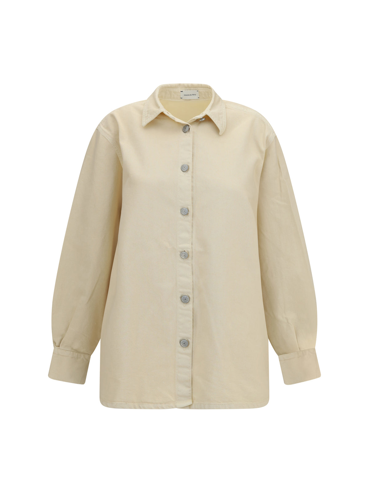 Oversized Denim Shirt in Beige