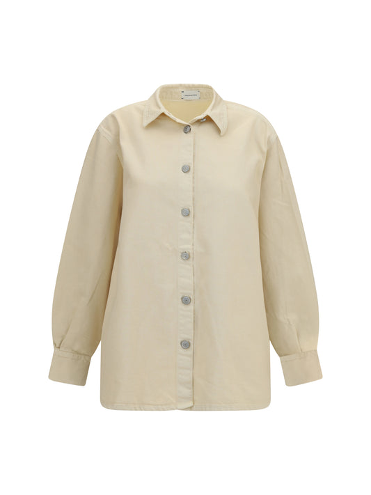 Oversized Denim Shirt in Beige
