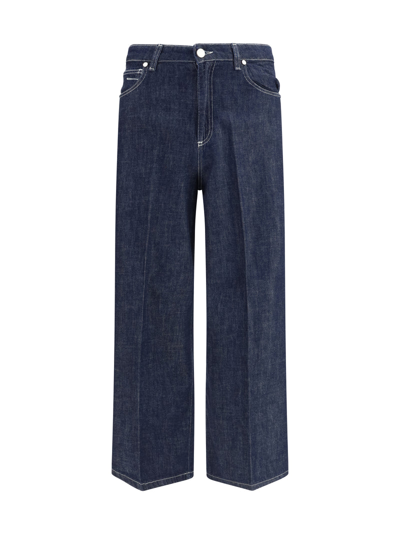 Wide-Leg Jeans Navy