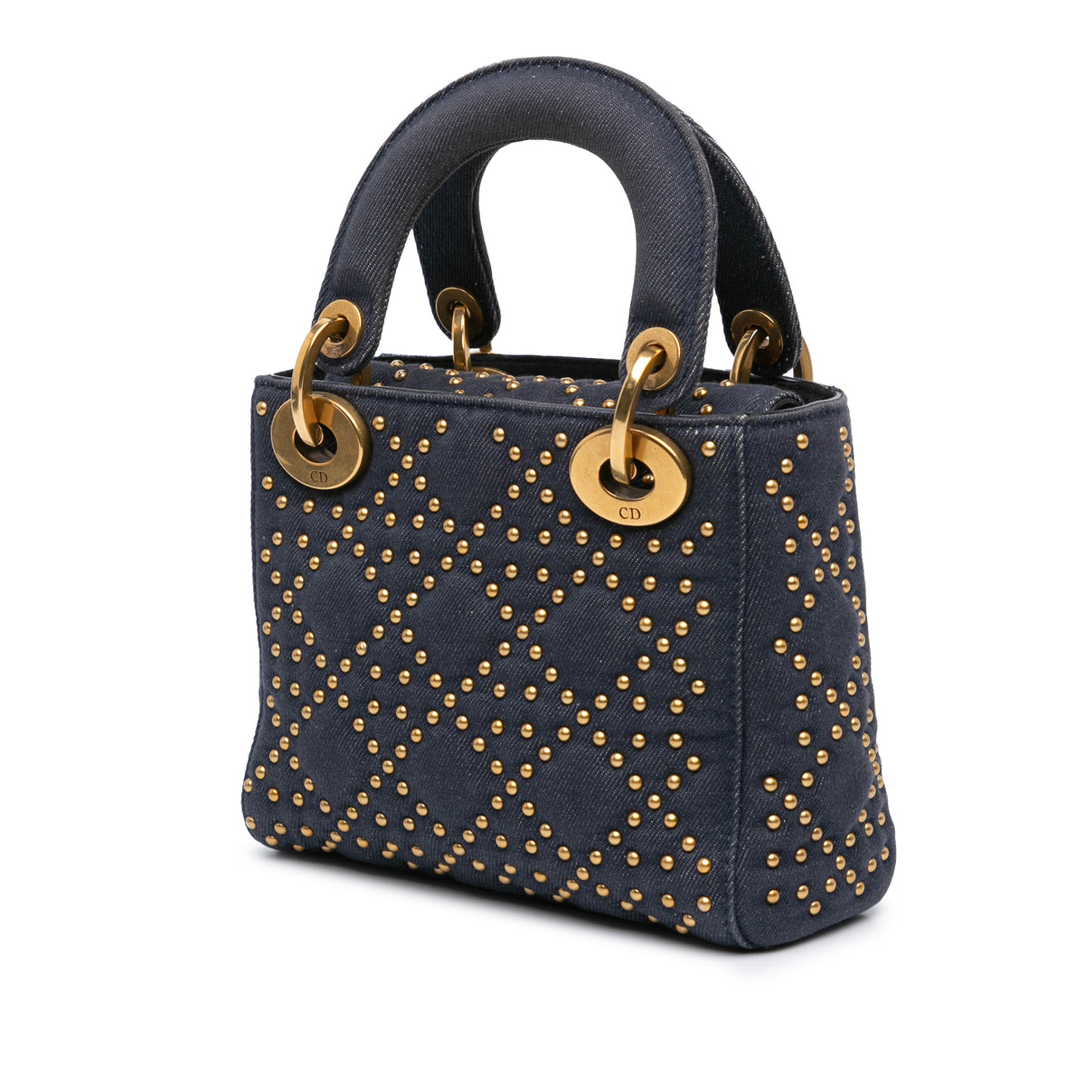 Dior Satchel Mini Denim Studded, view 2