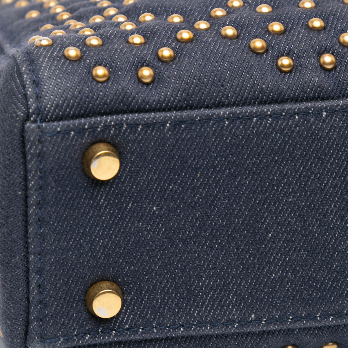 Dior Satchel Mini Denim Studded, view 7