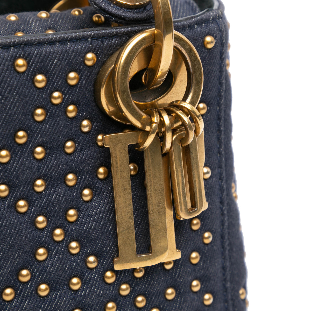 Dior Satchel Mini Denim Studded, view 8