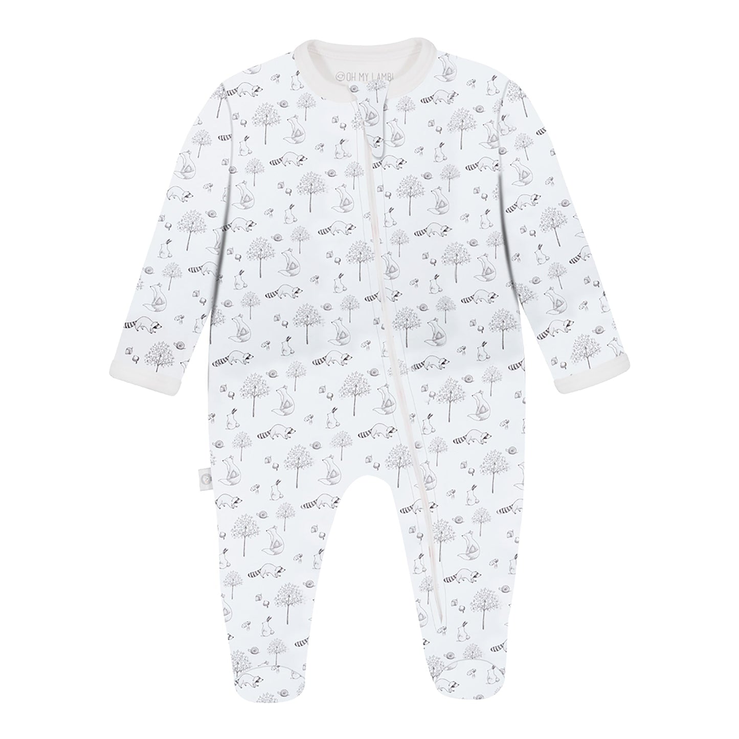Gray Raccoon Pima Baby Pajama