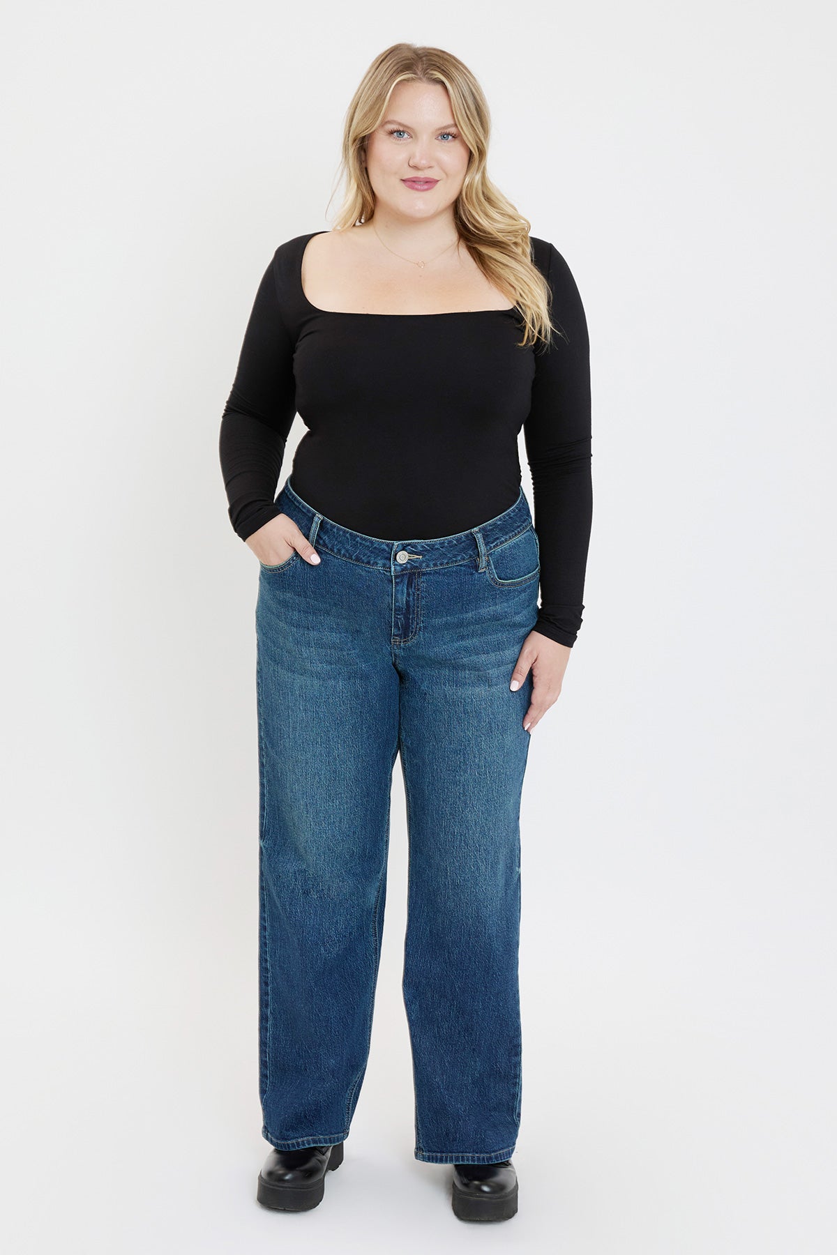 Women's Plus Britney Low Rise Wide Leg Jeans