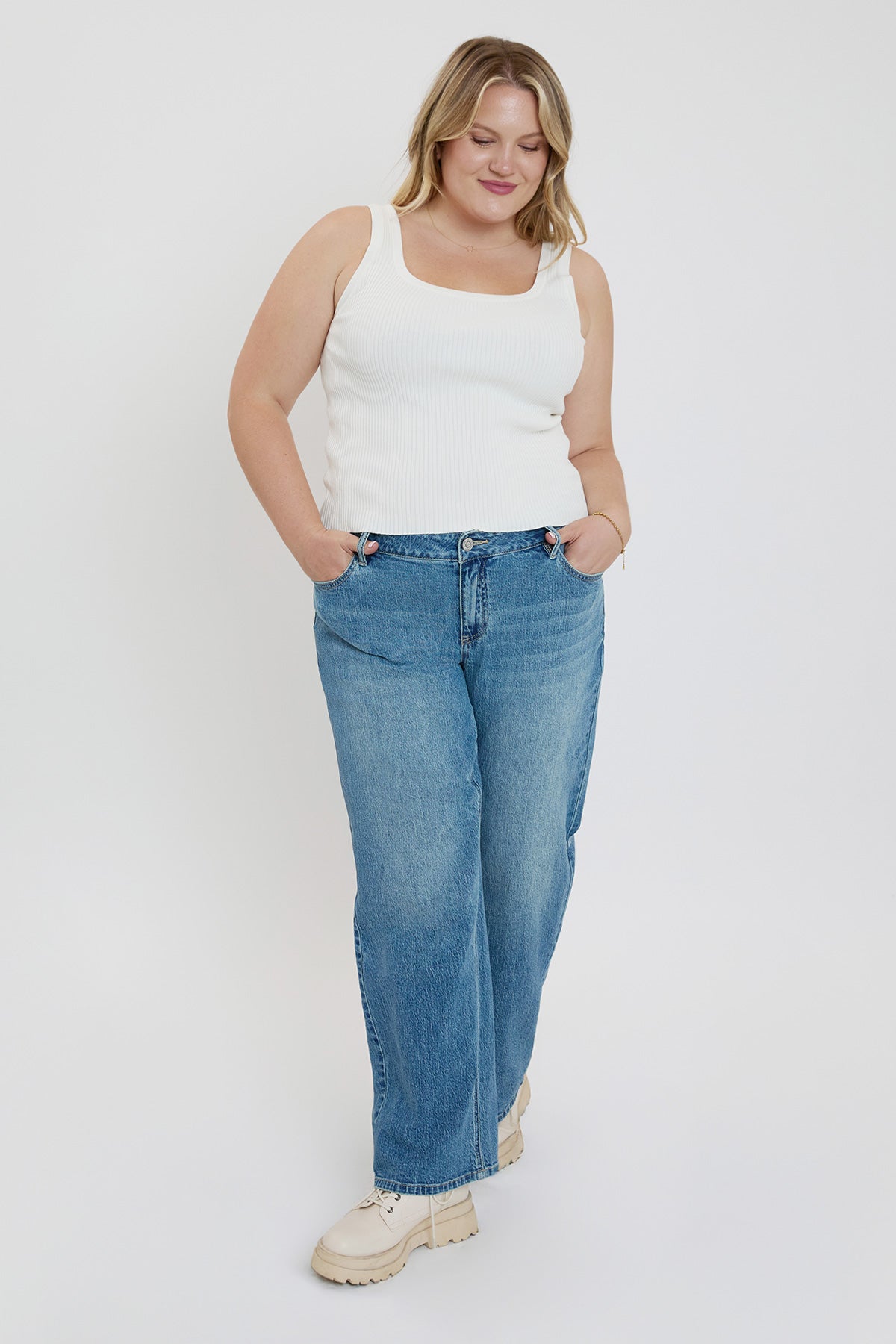 Women's Plus Britney Low Rise Wide Leg Jeans