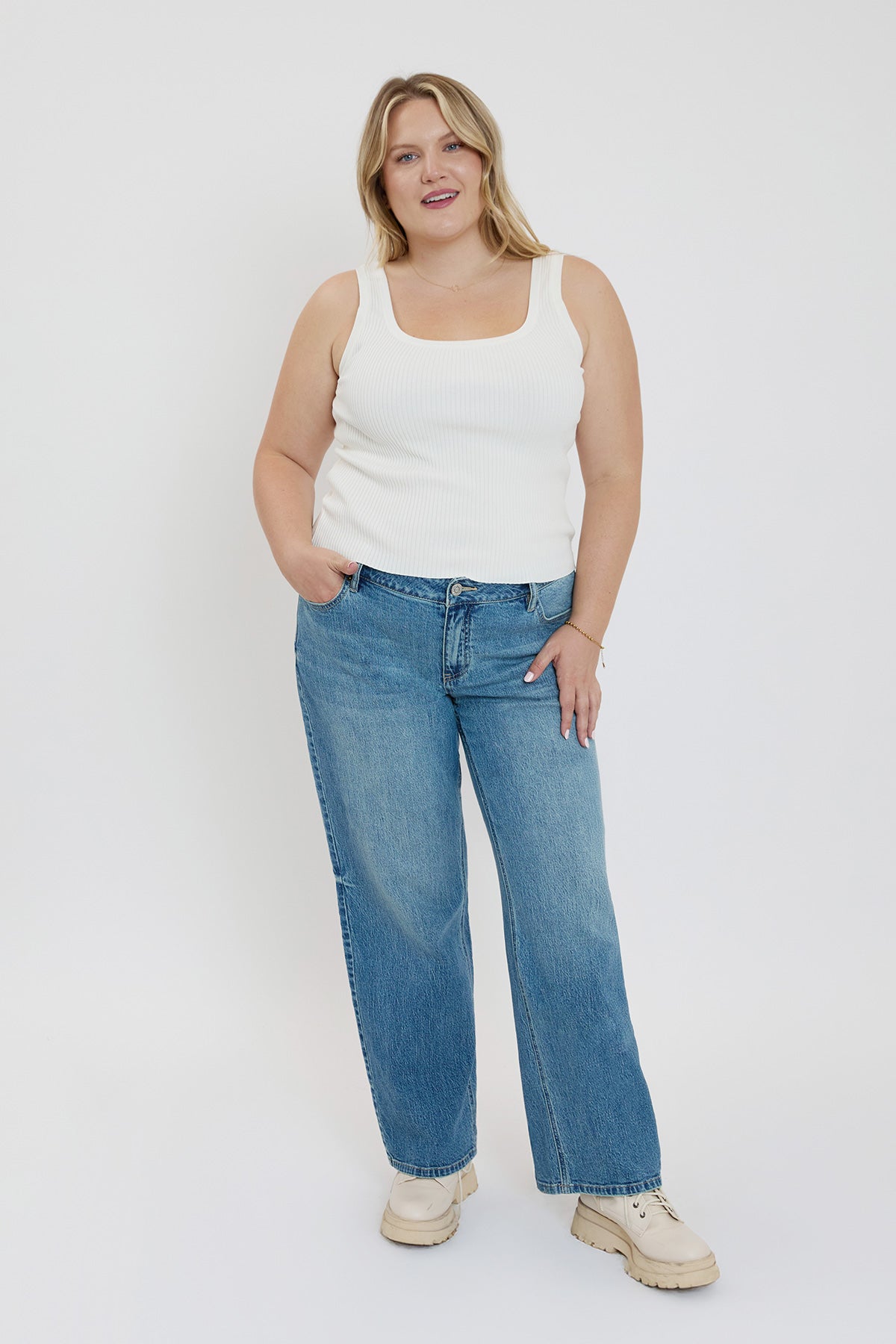 Women's Plus Britney Low Rise Wide Leg Jeans
