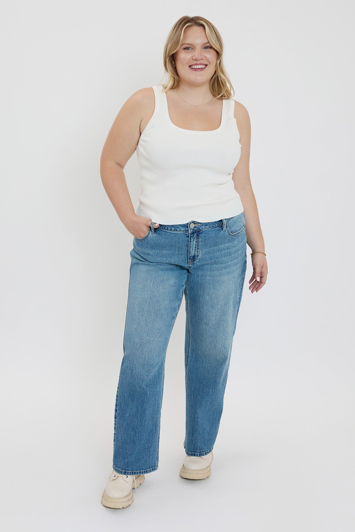 Women's Plus Britney Low Rise Wide Leg Jeans