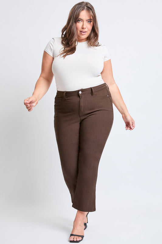 Women's Plus Hyperstretch Cropped Kick Flare Pants, Cocoa