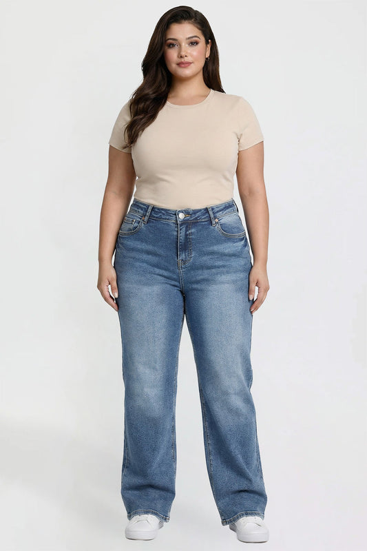Women's Plus High Rise Wide Leg Jeans
