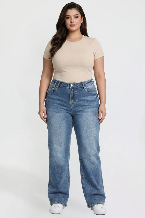 Women's Plus High Rise Wide Leg Jeans