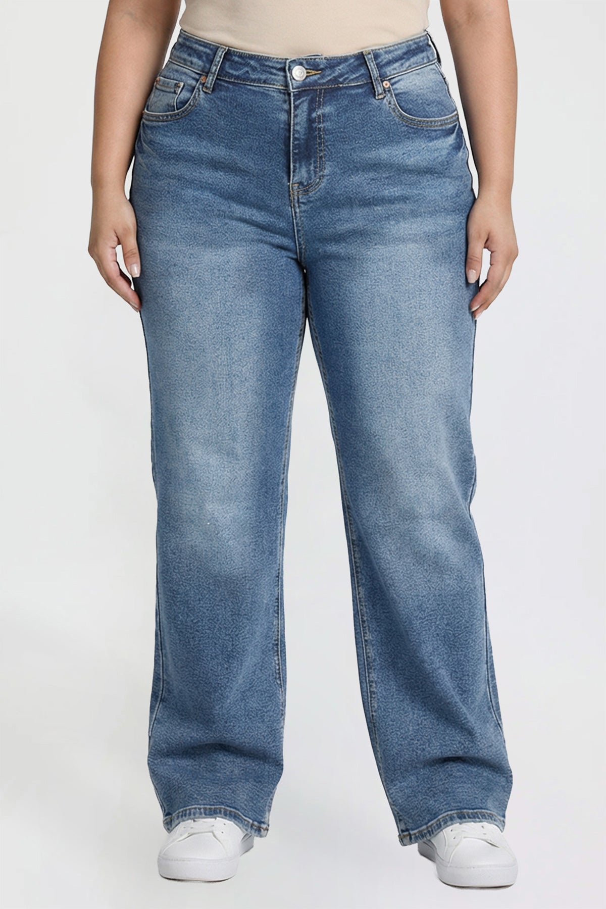 Women's Plus High Rise Wide Leg Jeans