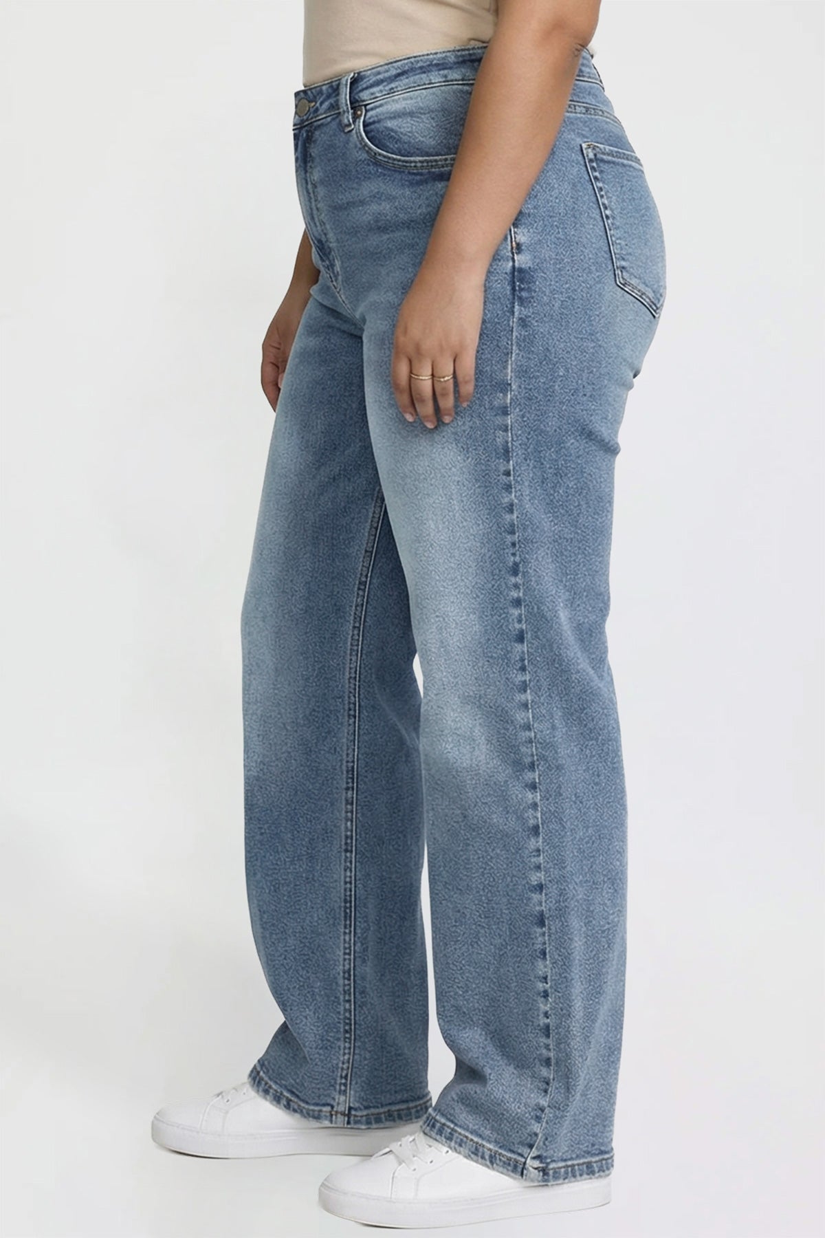 Women's Plus High Rise Wide Leg Jeans