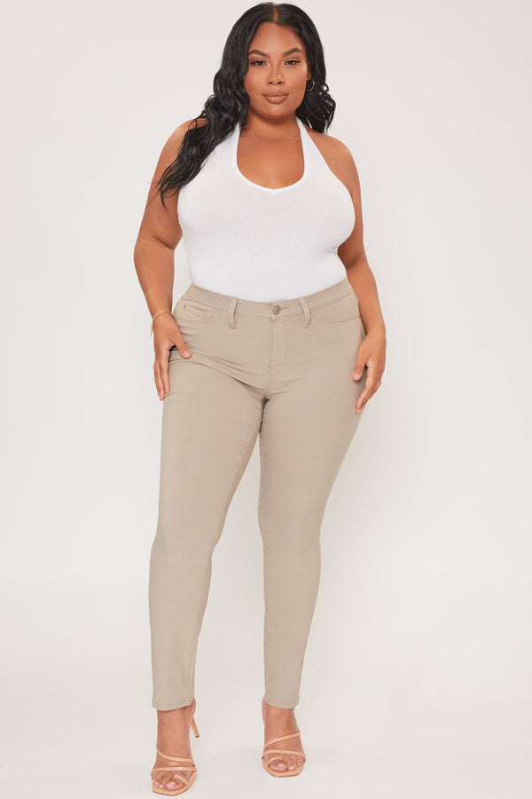 Women's Plus Mid Rise Hyperstretch Skinny Pants