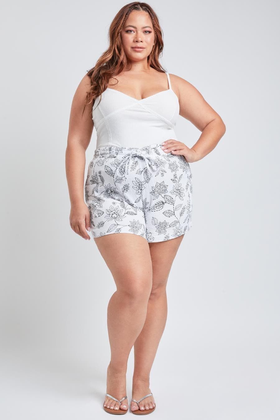 YMI Jeans Women's Plus Cotton Shorts With Side Patch Pocket