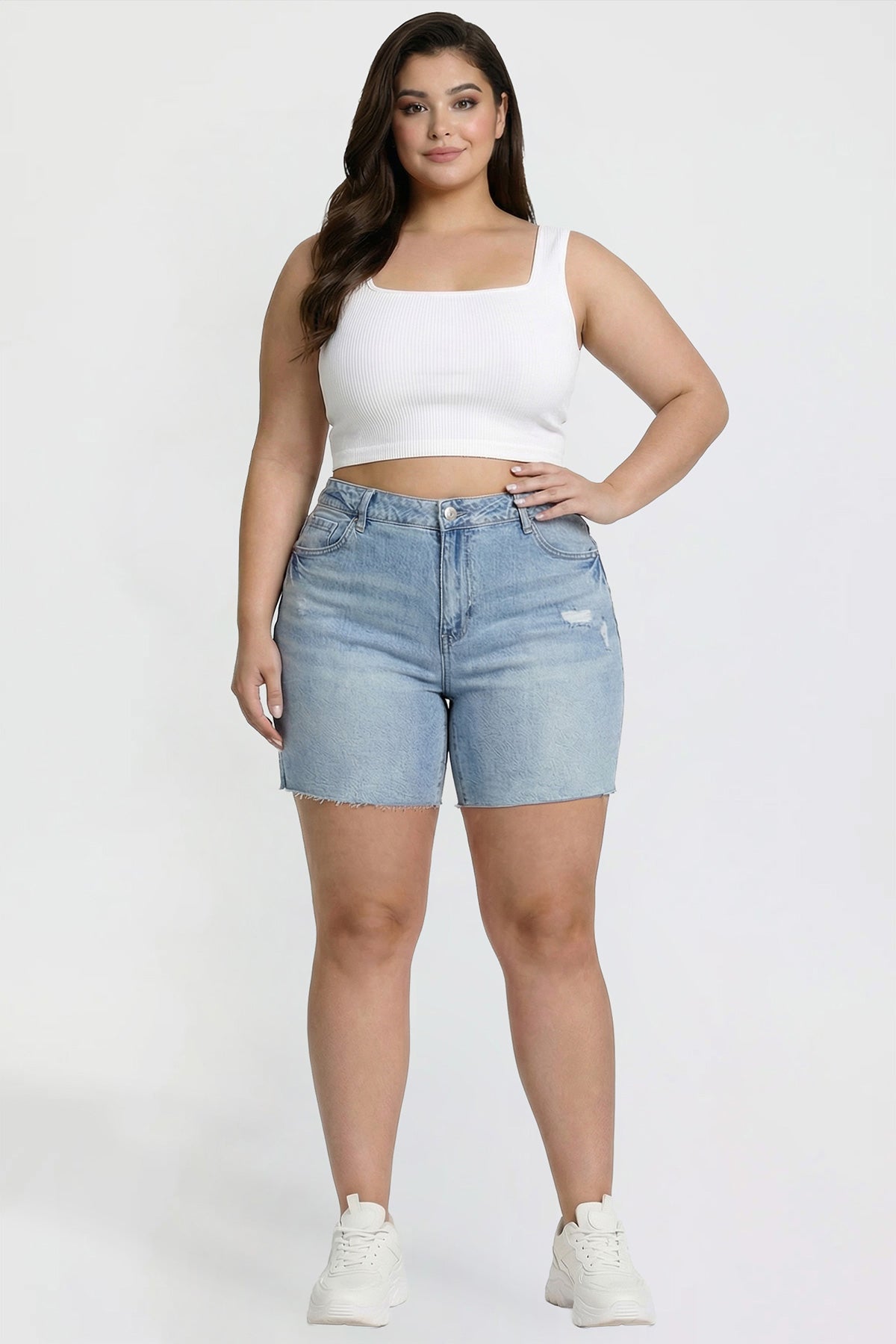 Women's Plus Luxe Long Short with Raw Hem