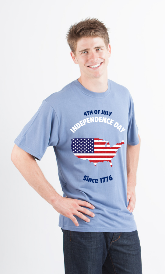 4th of July Men's Bamboo Viscose/Organic Cotton Short Sleeve Graphic T-Shirt