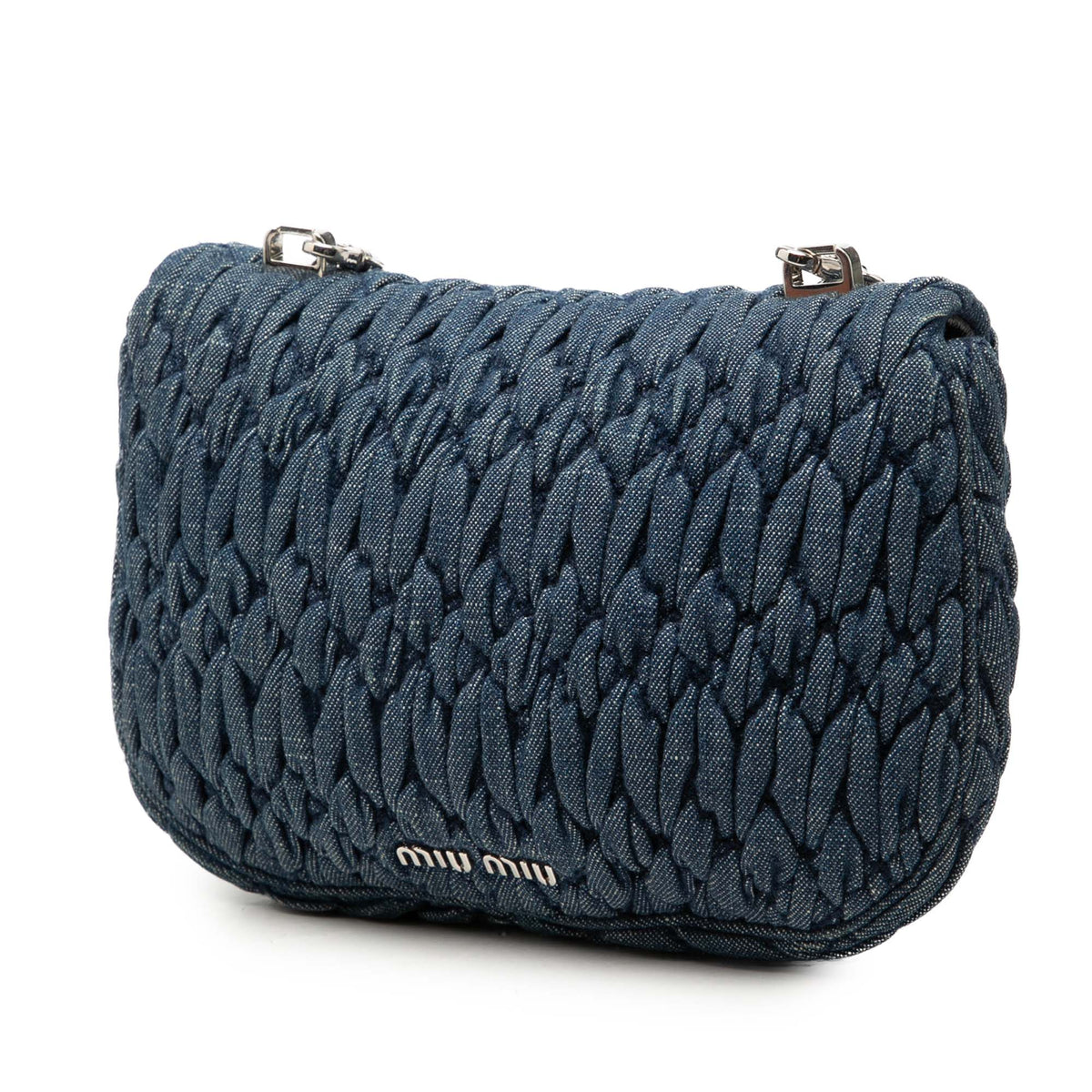 Miu Miu Satchel Matelasse Denim Blue, view 2