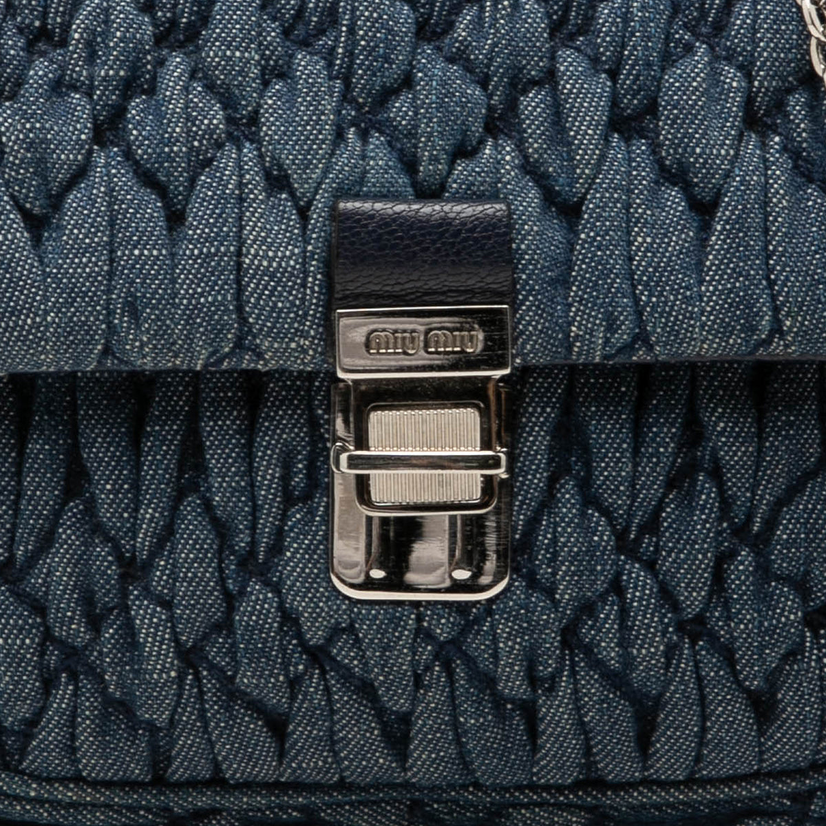 Miu Miu Satchel Matelasse Denim Blue, view 6
