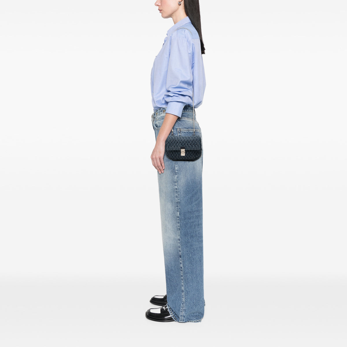 Miu Miu Satchel Matelasse Denim Blue, view 7