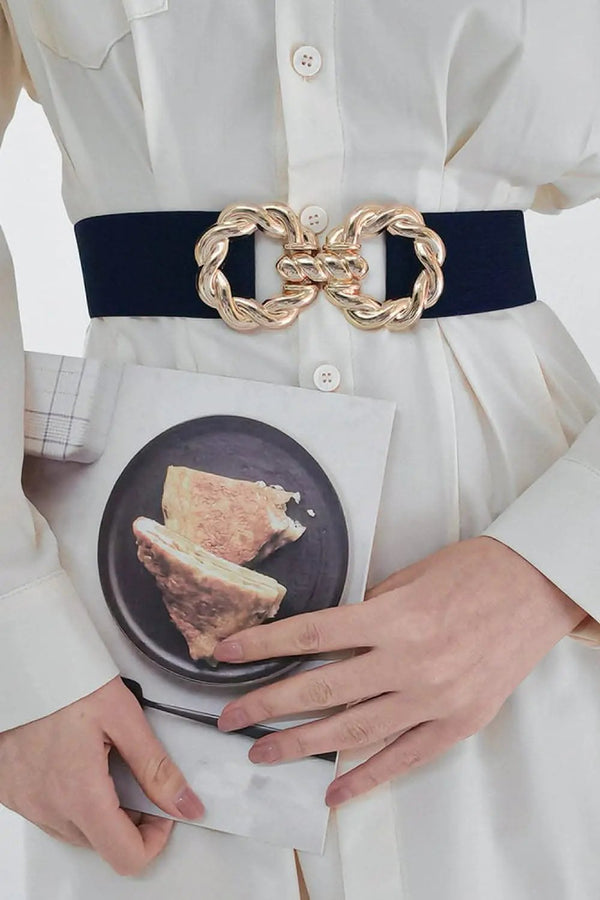 Trendsi Elastic belt with zinc alloy buckle