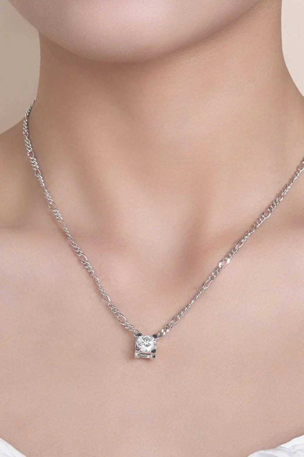 Necklace - 2 Carat Moissanite - Elegant