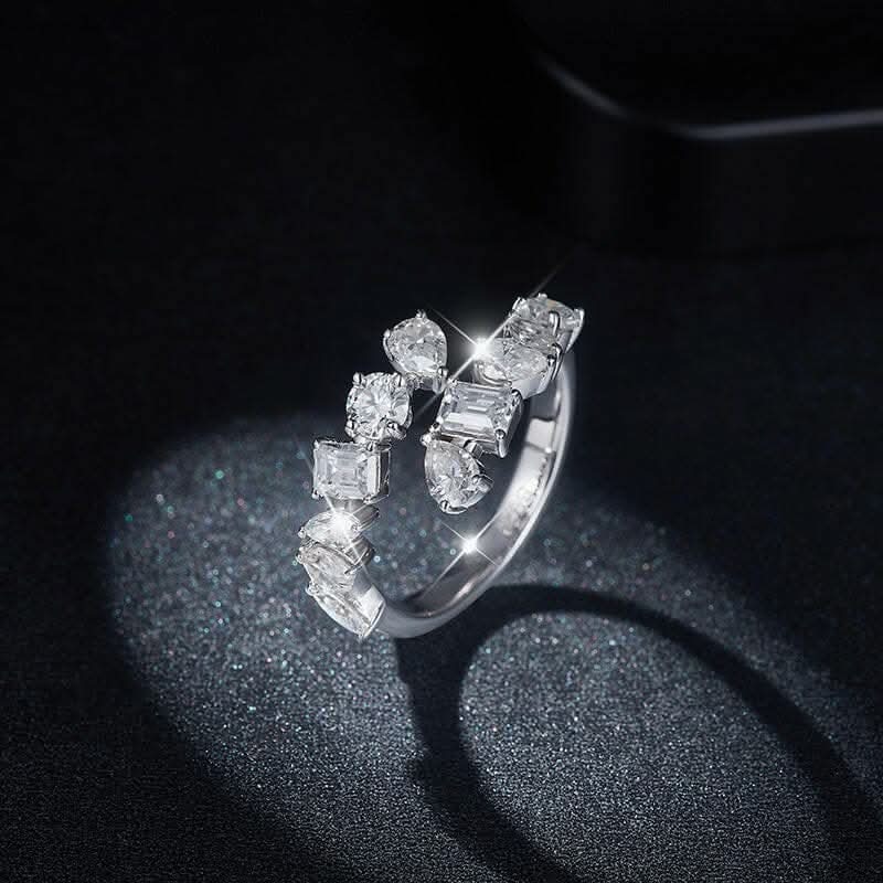 Trendsi Elegant Moissanite Bypass Ring