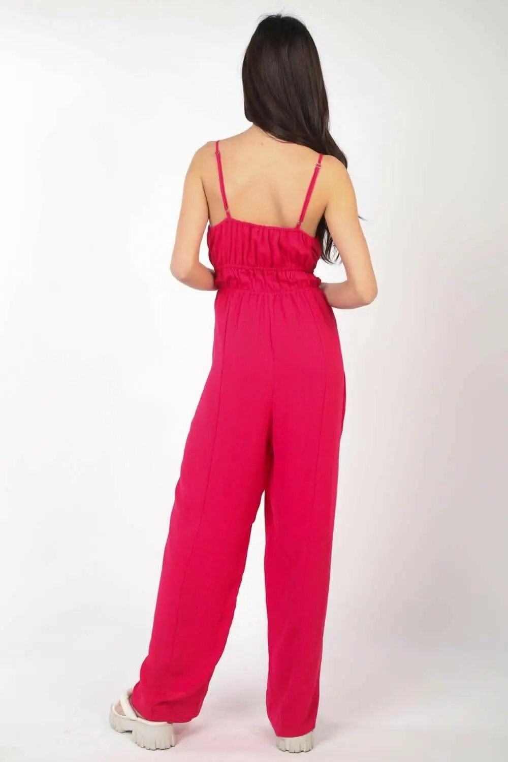 Trendsi Pintuck Jumpsuit Women's Versatile Elegant Sleeveless One-Piece