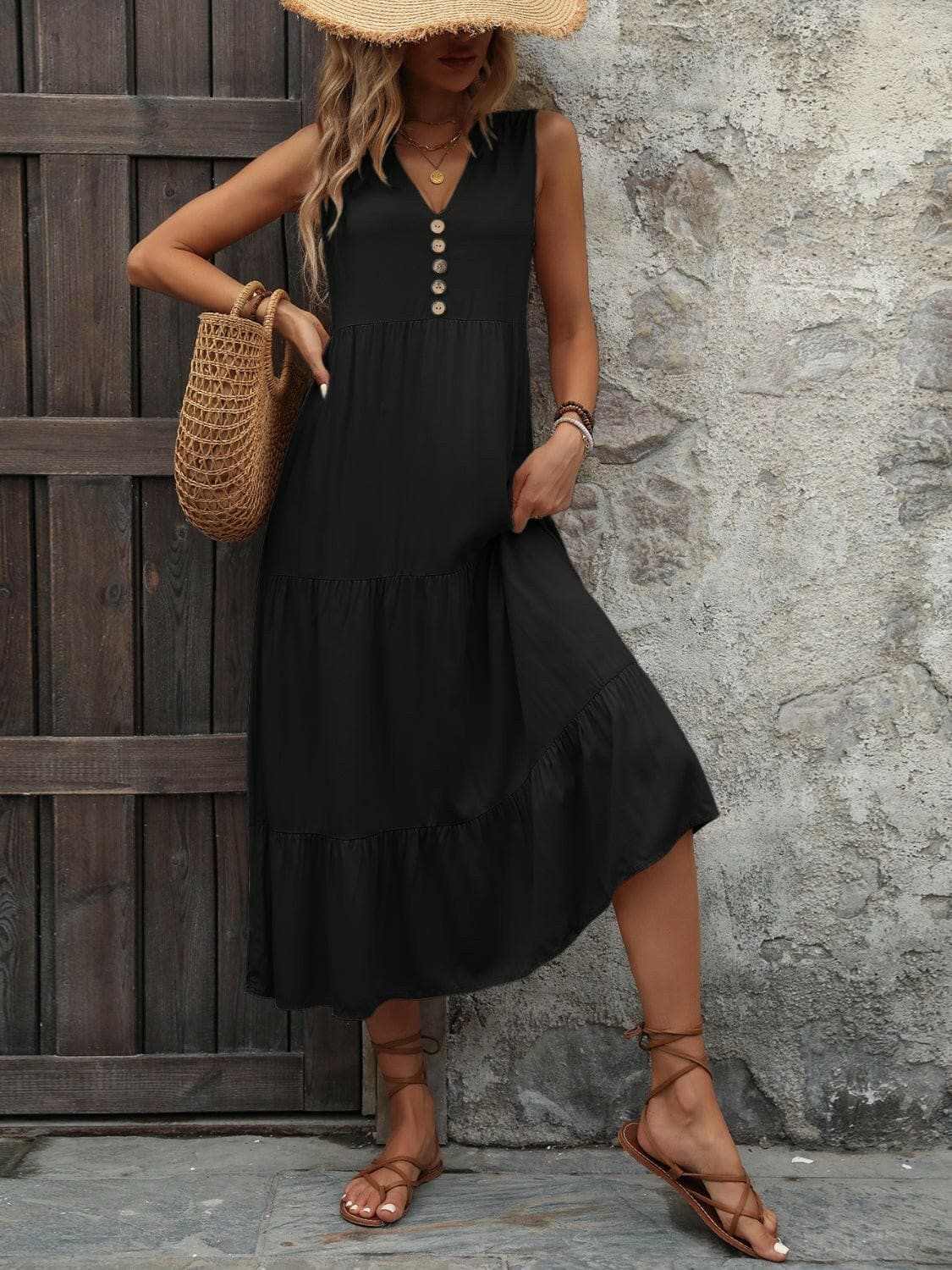 Trendsi just arrived - Elegant buttoned cotton dress