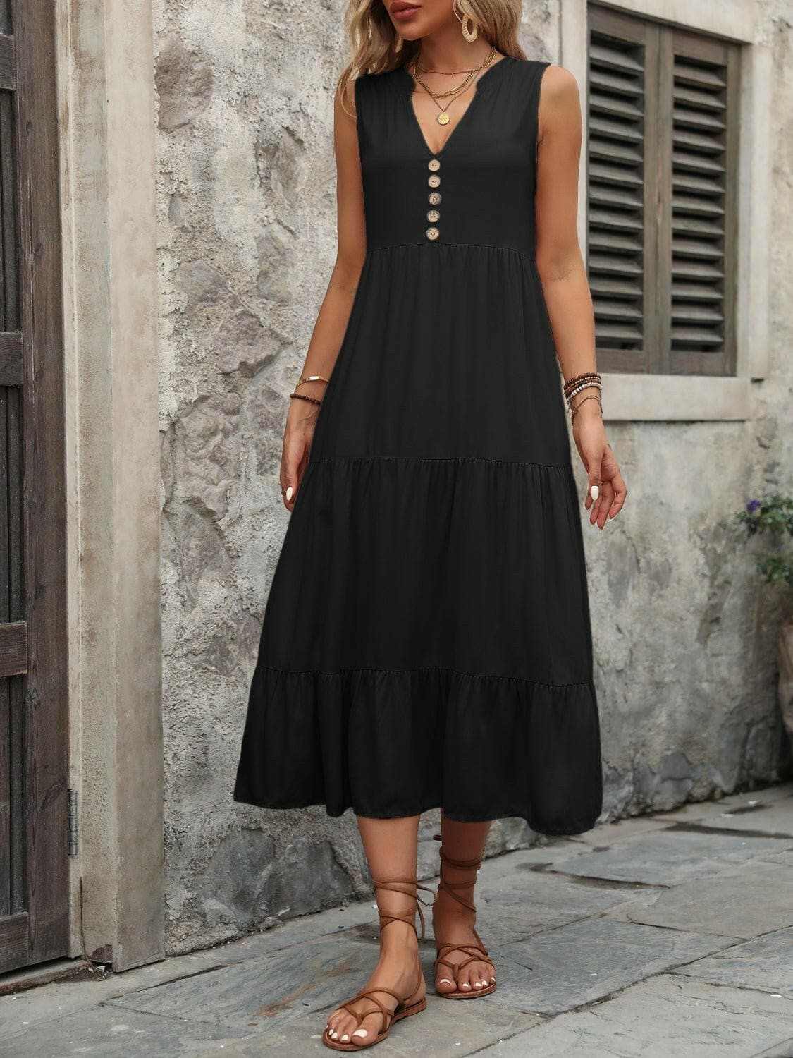 Trendsi just arrived - Elegant buttoned cotton dress