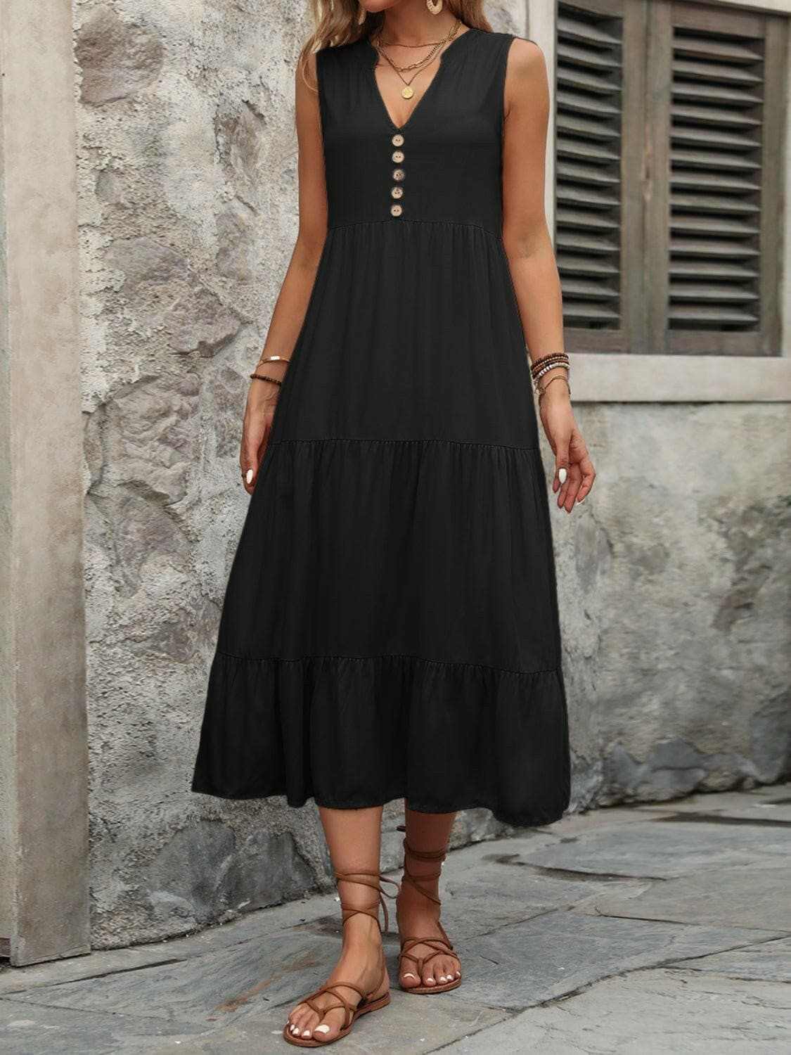 Trendsi just arrived - Elegant buttoned cotton dress