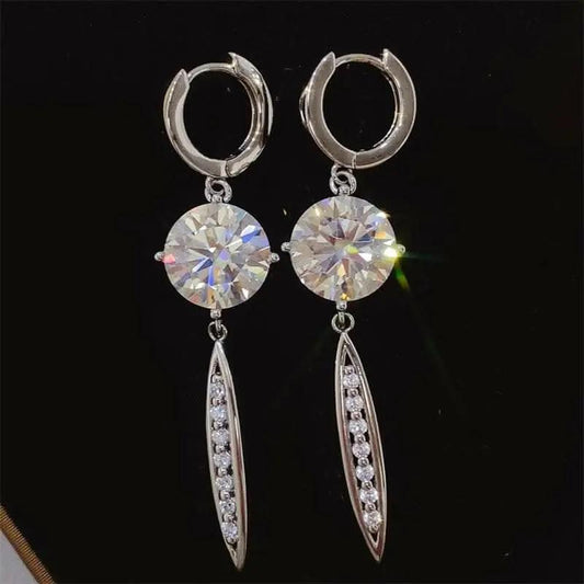 Trendsi Elegant moissanite earrings 10 ct