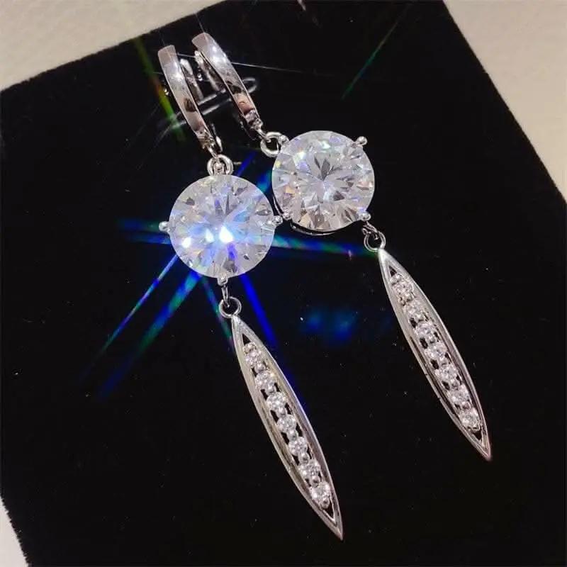 Trendsi Elegant moissanite earrings 10 ct