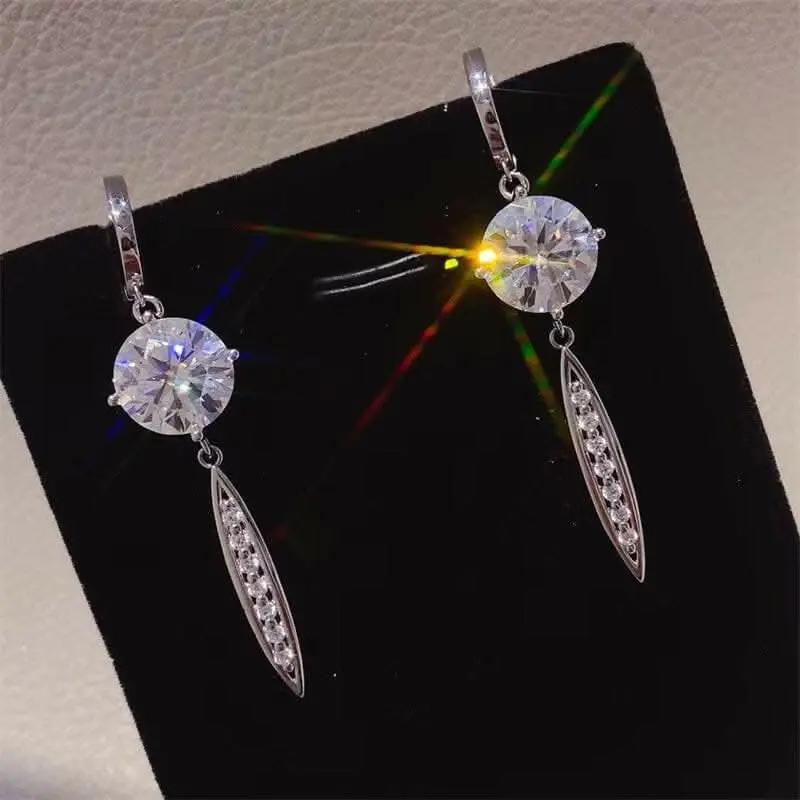 Trendsi Elegant moissanite earrings 10 ct