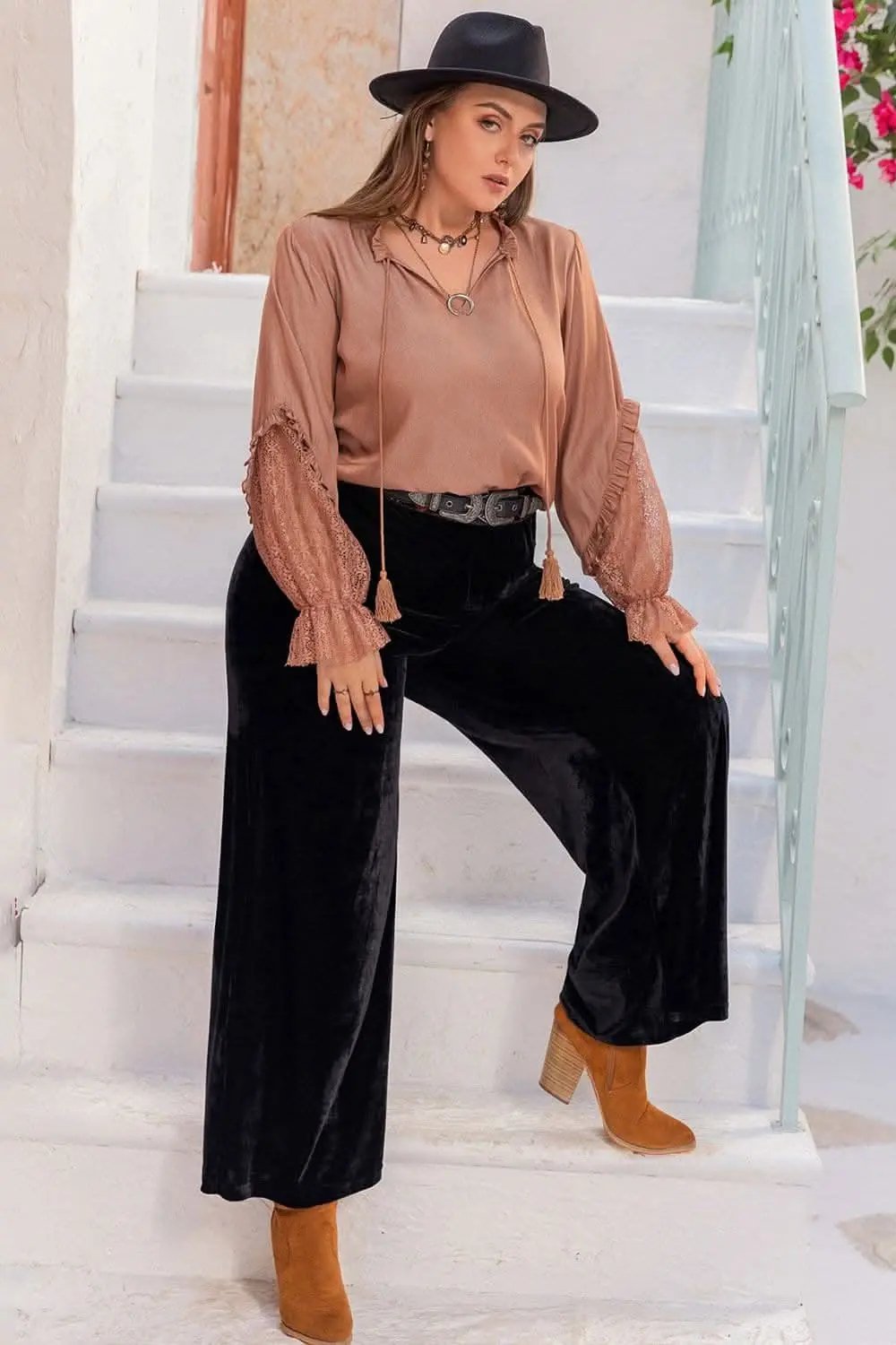 Trendsi Flounce Sleeve Blouse Women's Plus Size Top Versatile & Stylish Design