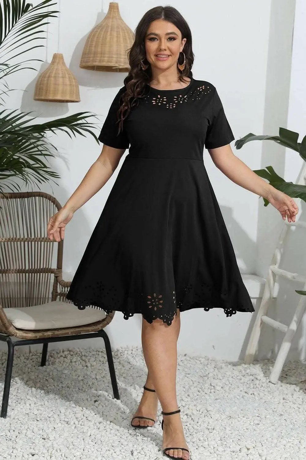 Plus Size Dress - Sheer Flowy - Elegant Maxi