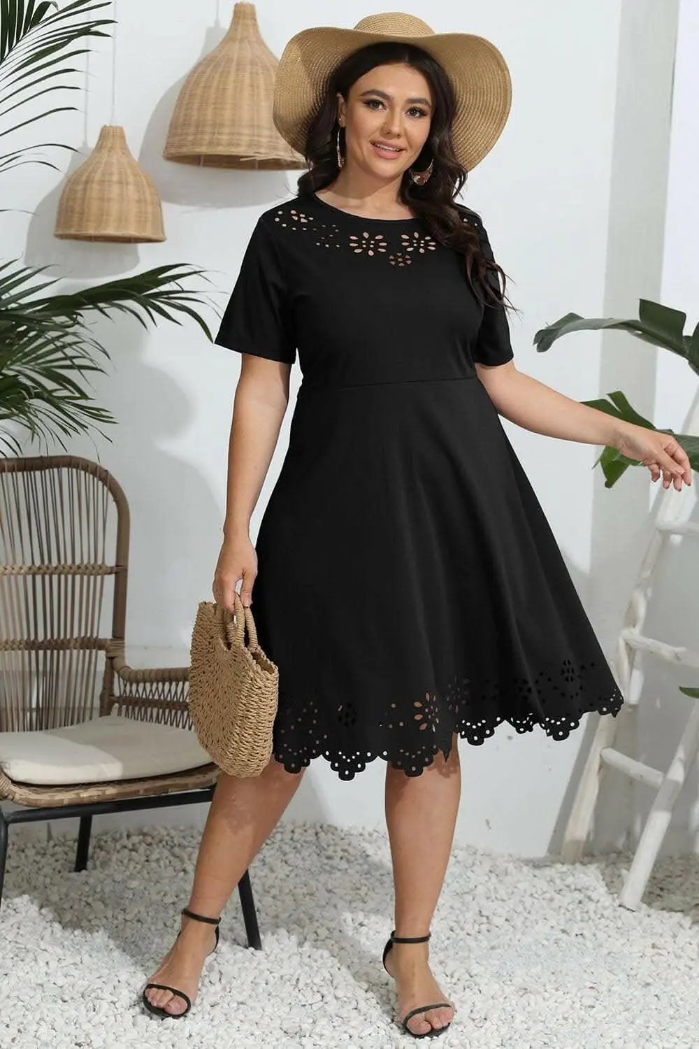 Plus Size Dress - Sheer Flowy - Elegant Maxi