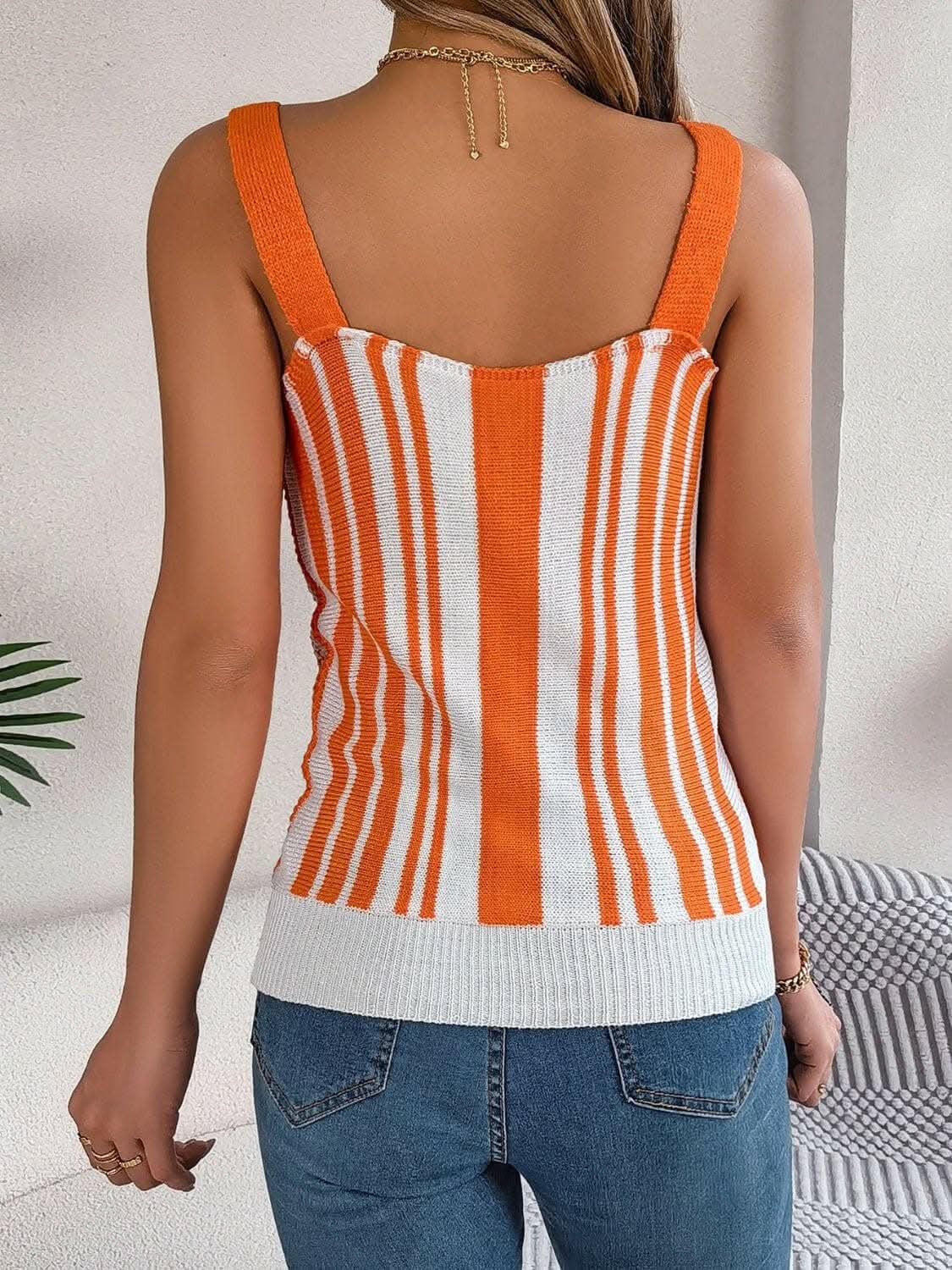 Trendsi just arrived - Elegant sheer v-neck tank top