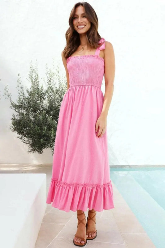 Trendsi swimwear - Elegant smocked ruffled dress