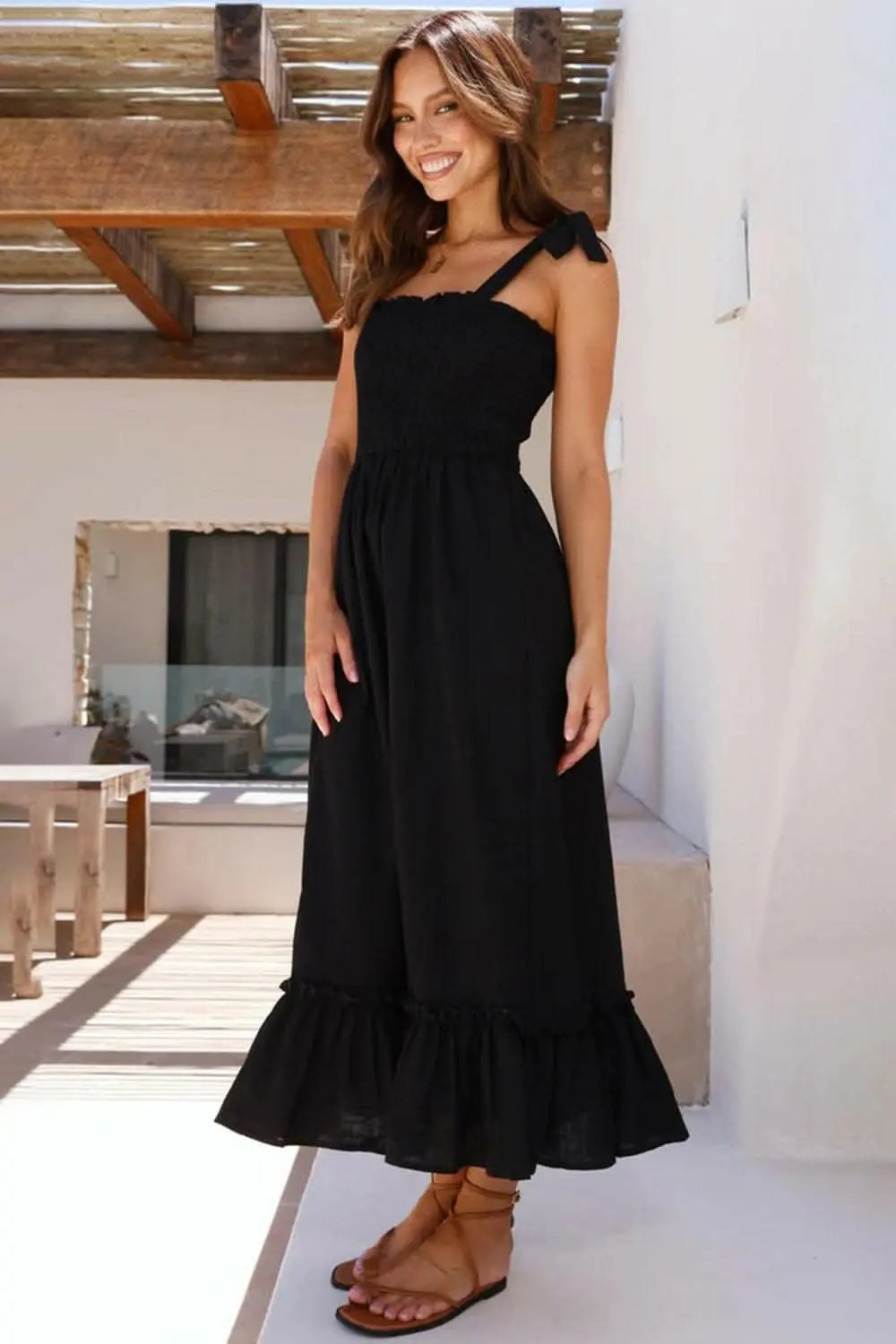 Trendsi swimwear - Elegant smocked ruffled dress