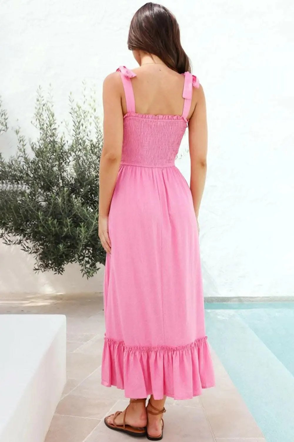 Trendsi swimwear - Elegant smocked ruffled dress