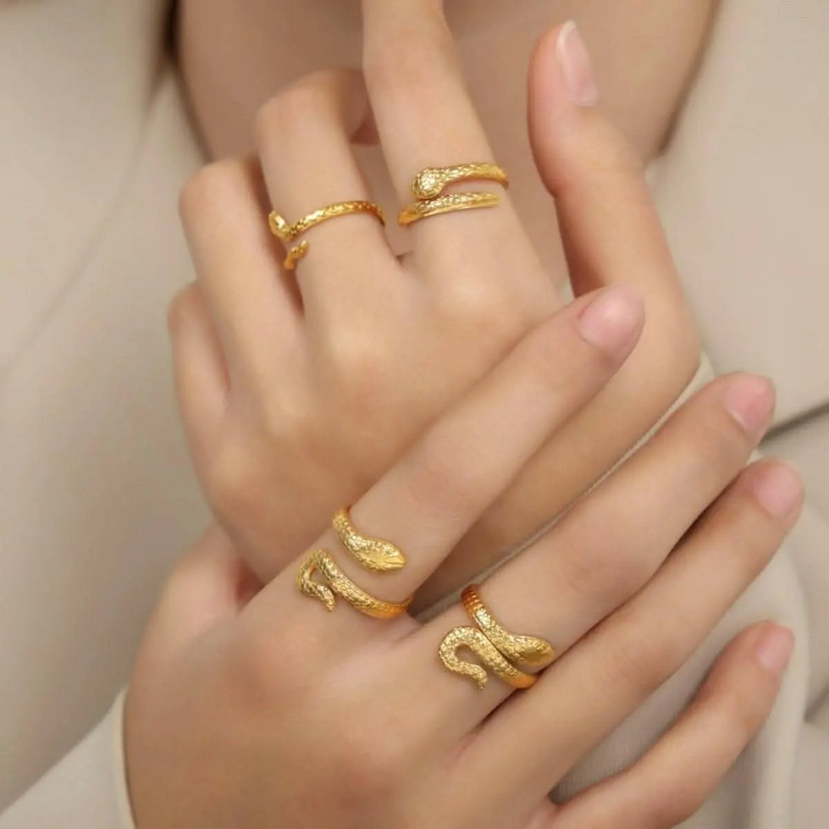 Trendsi just arrived - Elegant snake bypass ring