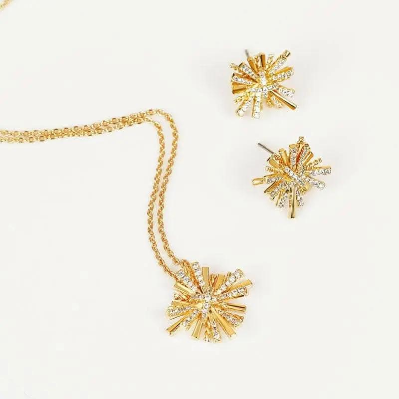 Trendsi Necklaces - Elegant starburst gold jewelry set