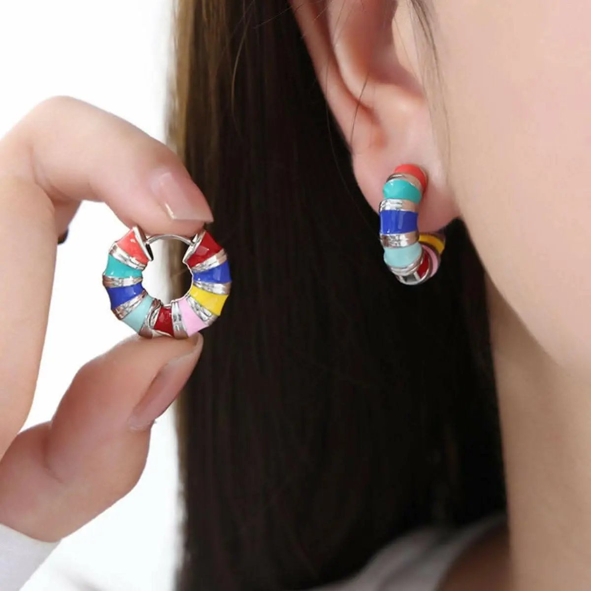 Trendsi Elegant titanium hoop earrings