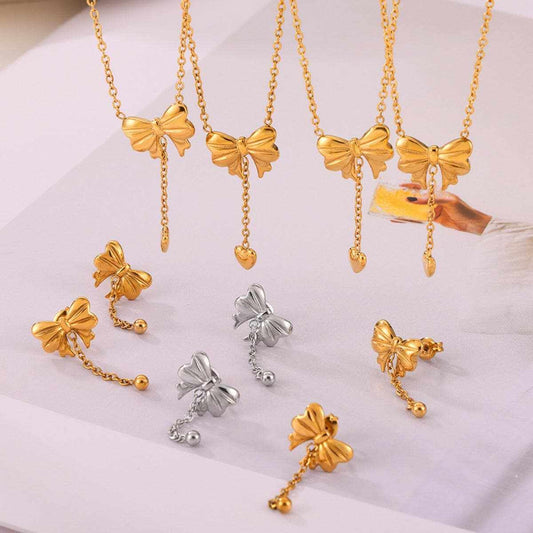 Trendsi just arrived - Elegant titanium steel bow earrings