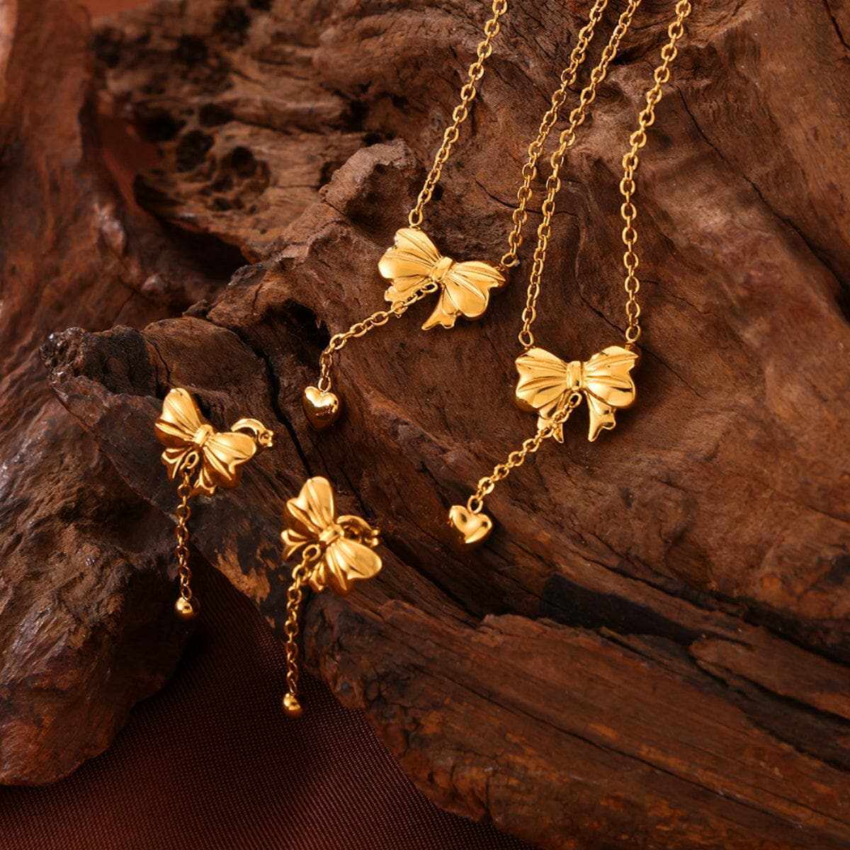 Trendsi just arrived - Elegant titanium steel bow earrings