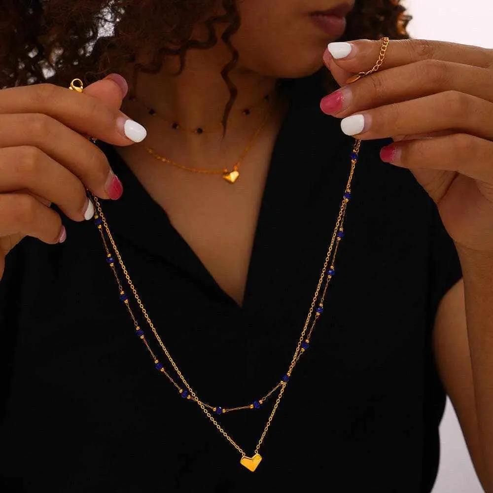 Trendsi Necklaces - Elegant titanium steel crystal necklace